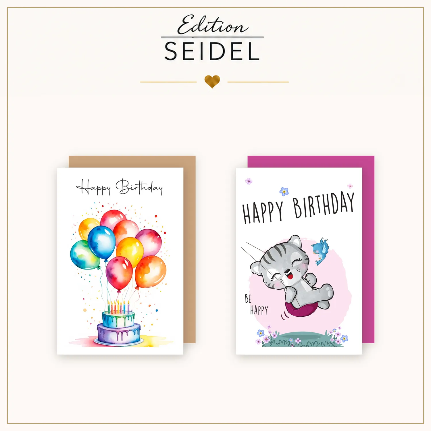 Edition Seidel 36698 verjaardagskaarten 6 stuks grappig