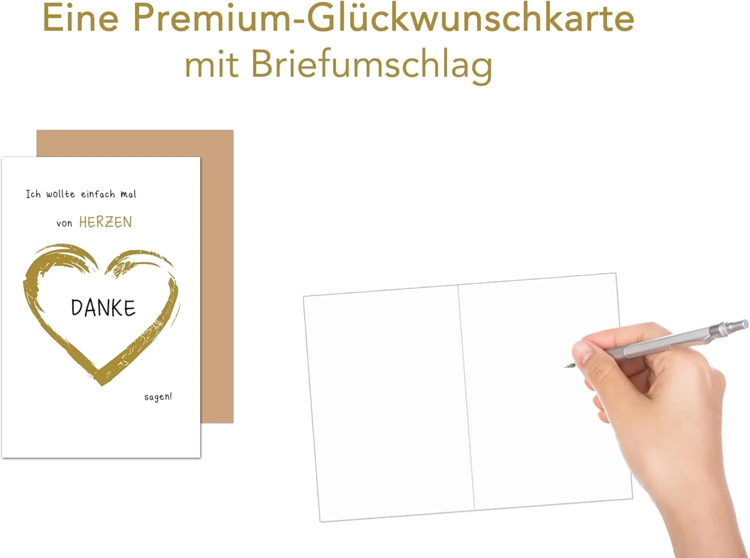 Edition Seidel Premium D151 SW025 bedankkaart met envelop hart