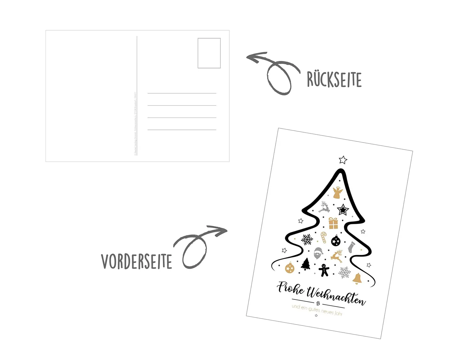 Edition Seidel 20673 kerstkaarten postkaarten set 50 stuks