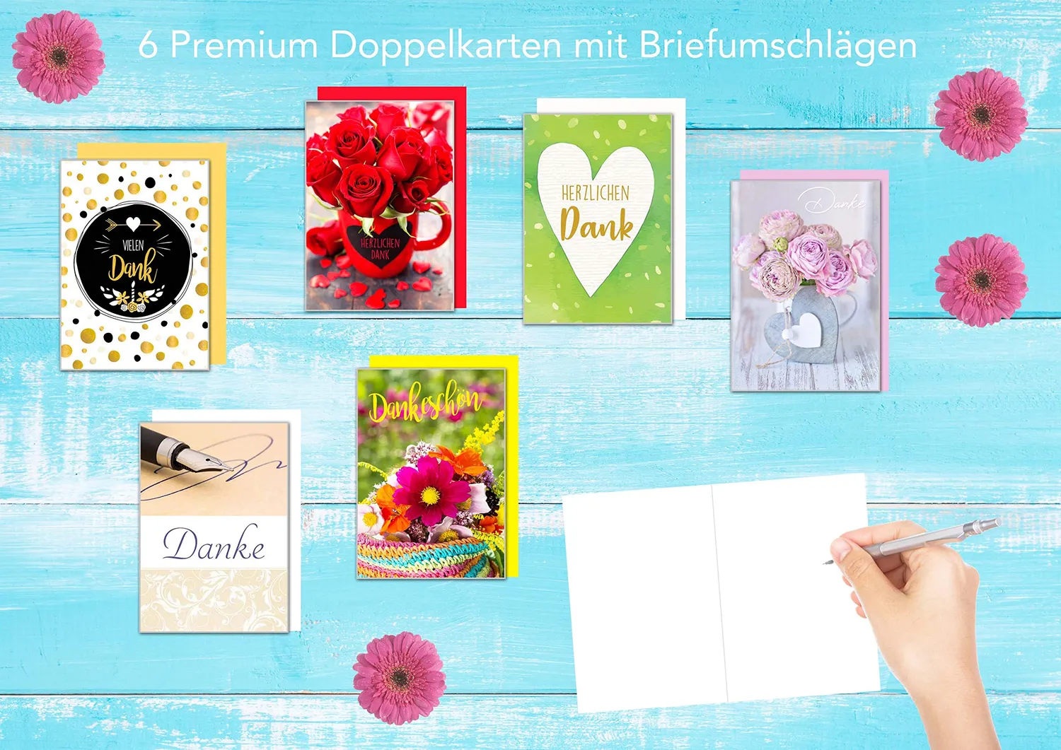 Edition Seidel 20112 bedankkaarten set van 6 met envelop blanco