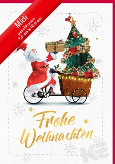 Kurt Eulzer 45-2244 midikerstkaart kerstman 1 stuk