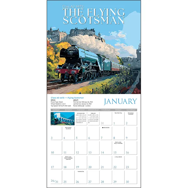 Sellers Publishing Classic Trains wandkalender 2027
