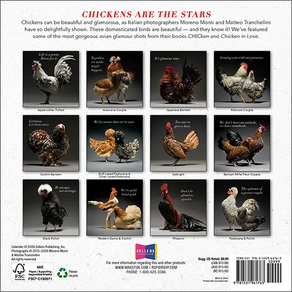 Glamour Chicks 2027 minikalender kippen mini
