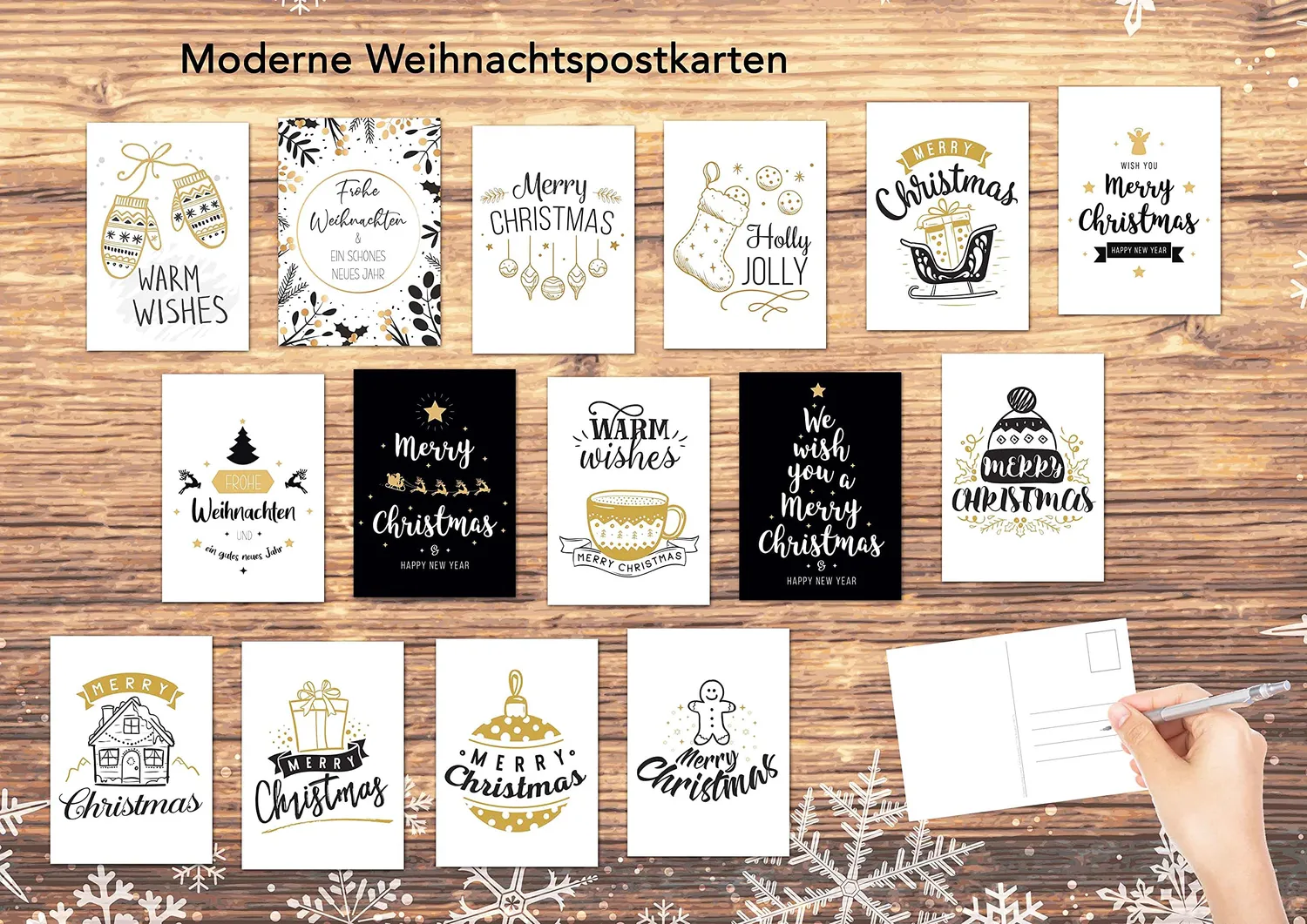 Edition Seidel 21112 kerst postkaarten set van 30 mat