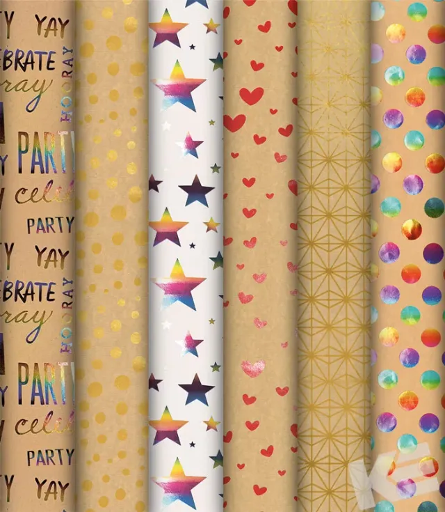 Kurt Eulzer 04-0213 cadeaupapier kraft folie 70cm 6 motieven