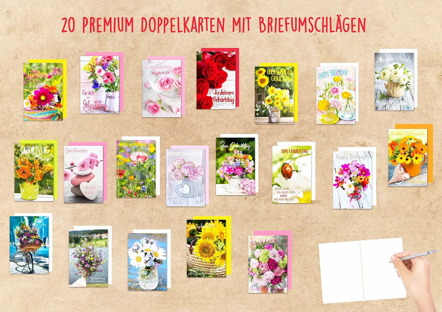 Edition Seidel Premium verjaardagskaarten 21237 set 20 stuks