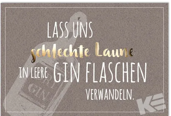 Kurt Eulzer 40-0210 wenskaart fles goudopdruk 1 stuk