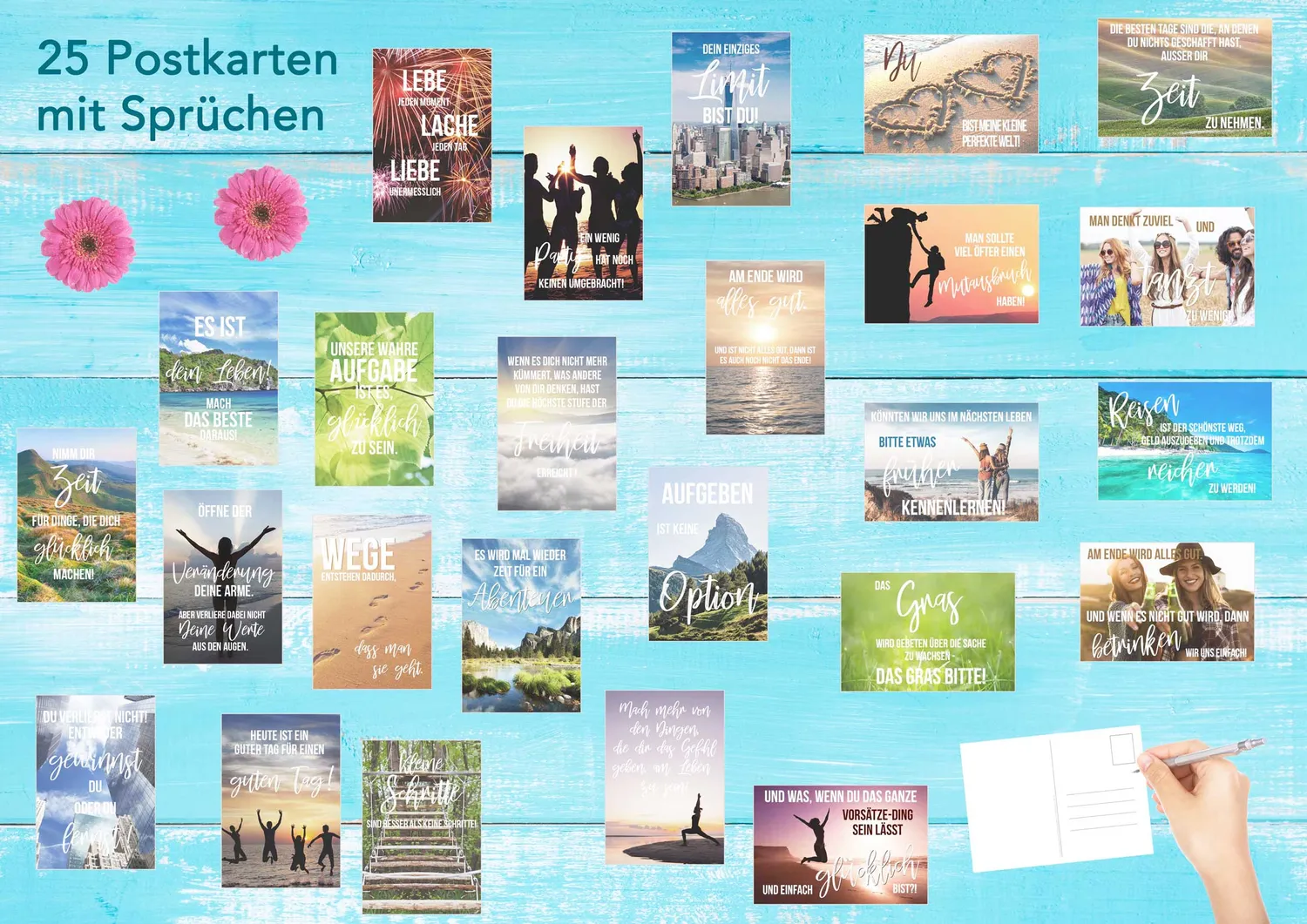 Edition Seidel Leben & Momente postkaarten set 25 spreuken