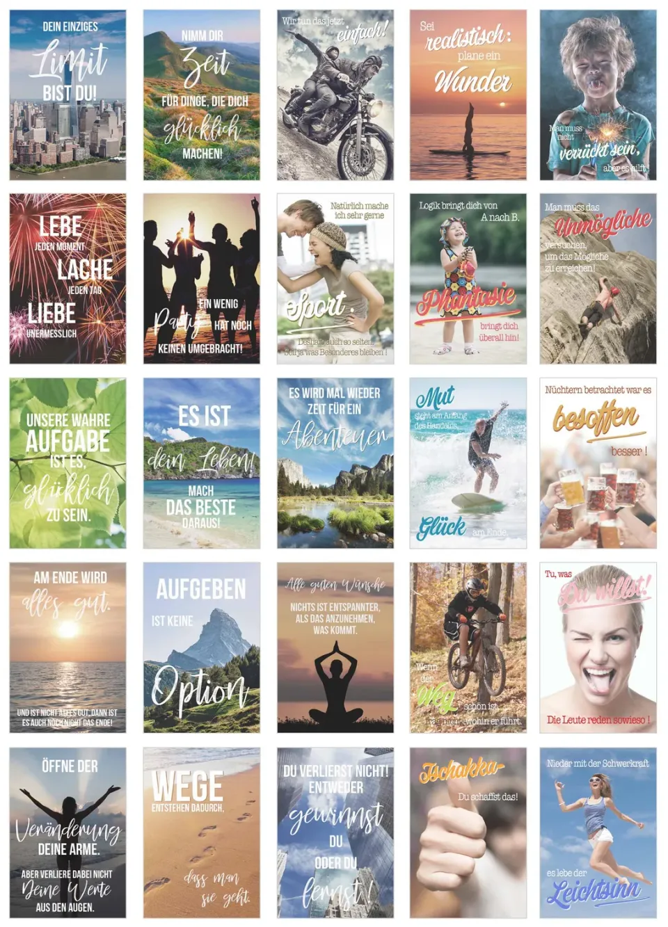 Edition Seidel Leben & Momente postkaarten set 25 spreuken