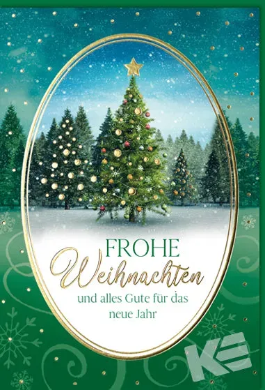 Kurt Eulzer 22-1052 kerstkaart kerstbomen reliëf