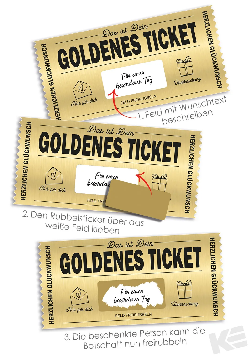 Kurt Eulzer 41-1011 golden ticket goudfolie 200x95 mm met envelop
