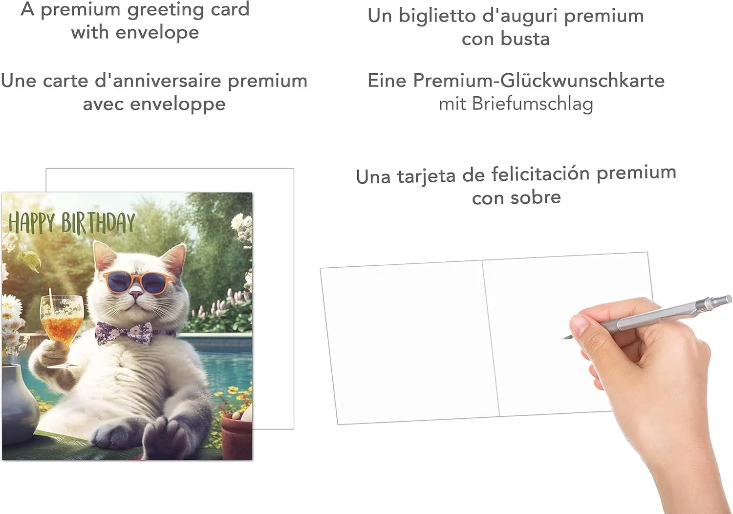 Edition Seidel Premium GQ119 verjaardagskaart kat vierkant humor