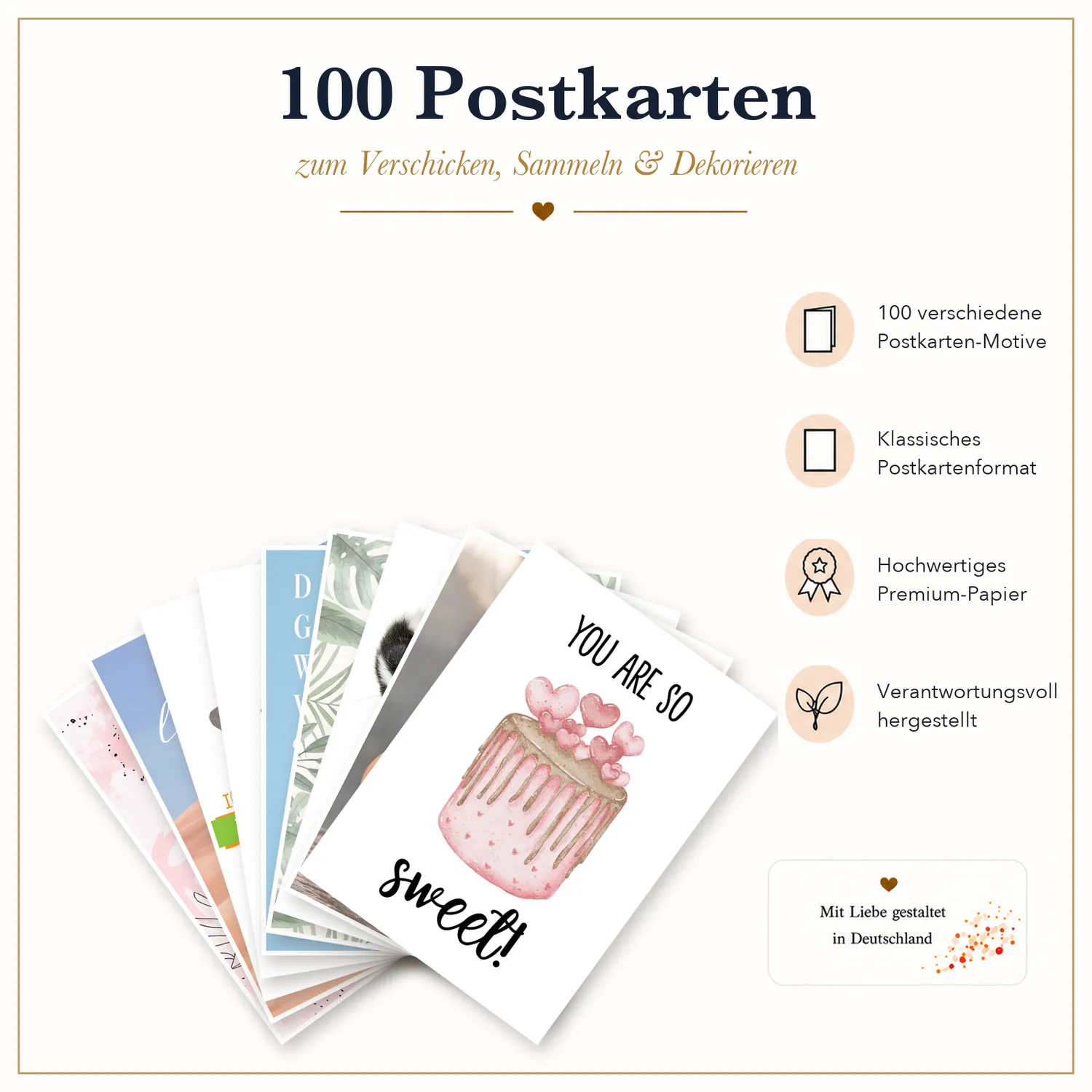 Edition Seidel spreuk postkaarten 36706 set 100 stuks mat