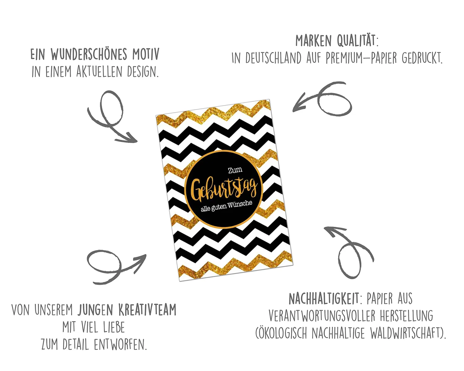 Edition Seidel G2328 verjaardagskaart met envelop goud