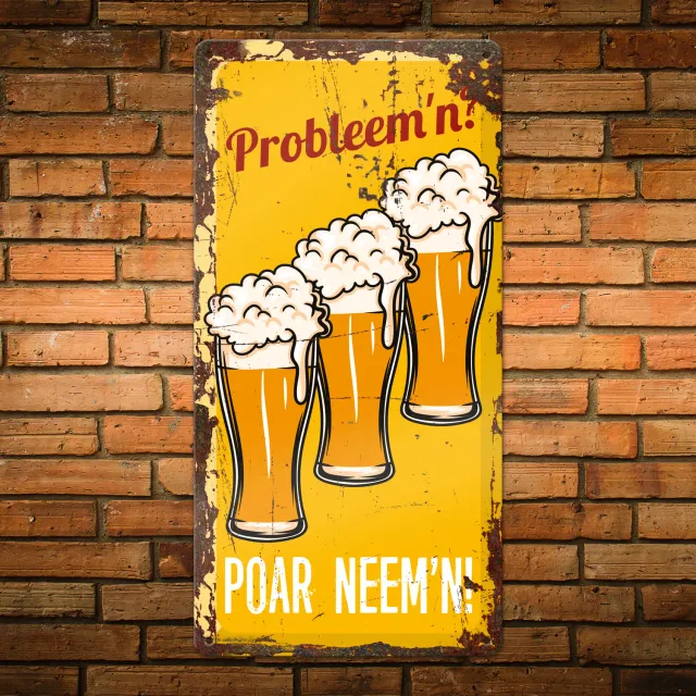 Gozi Poar Neem'n metalen bord 20x40 cm bier
