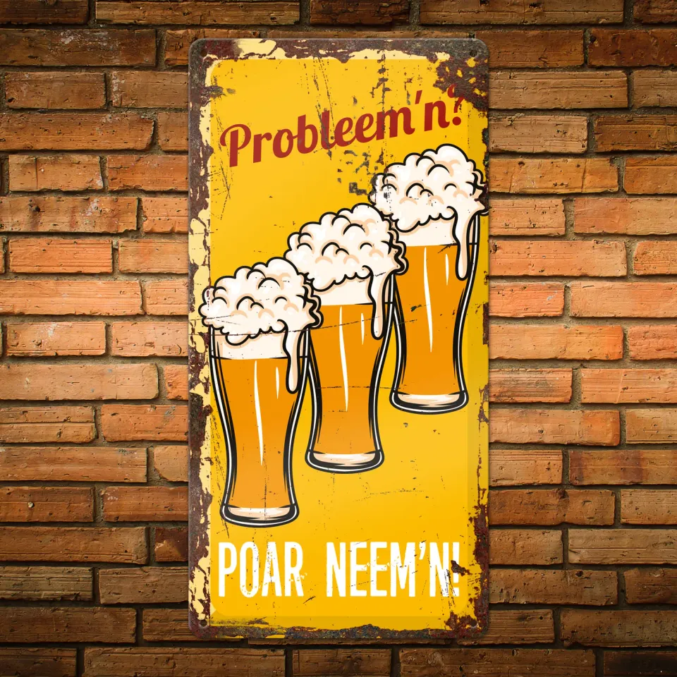 Gozi Poar Neem'n metalen bord 20x40 cm bier