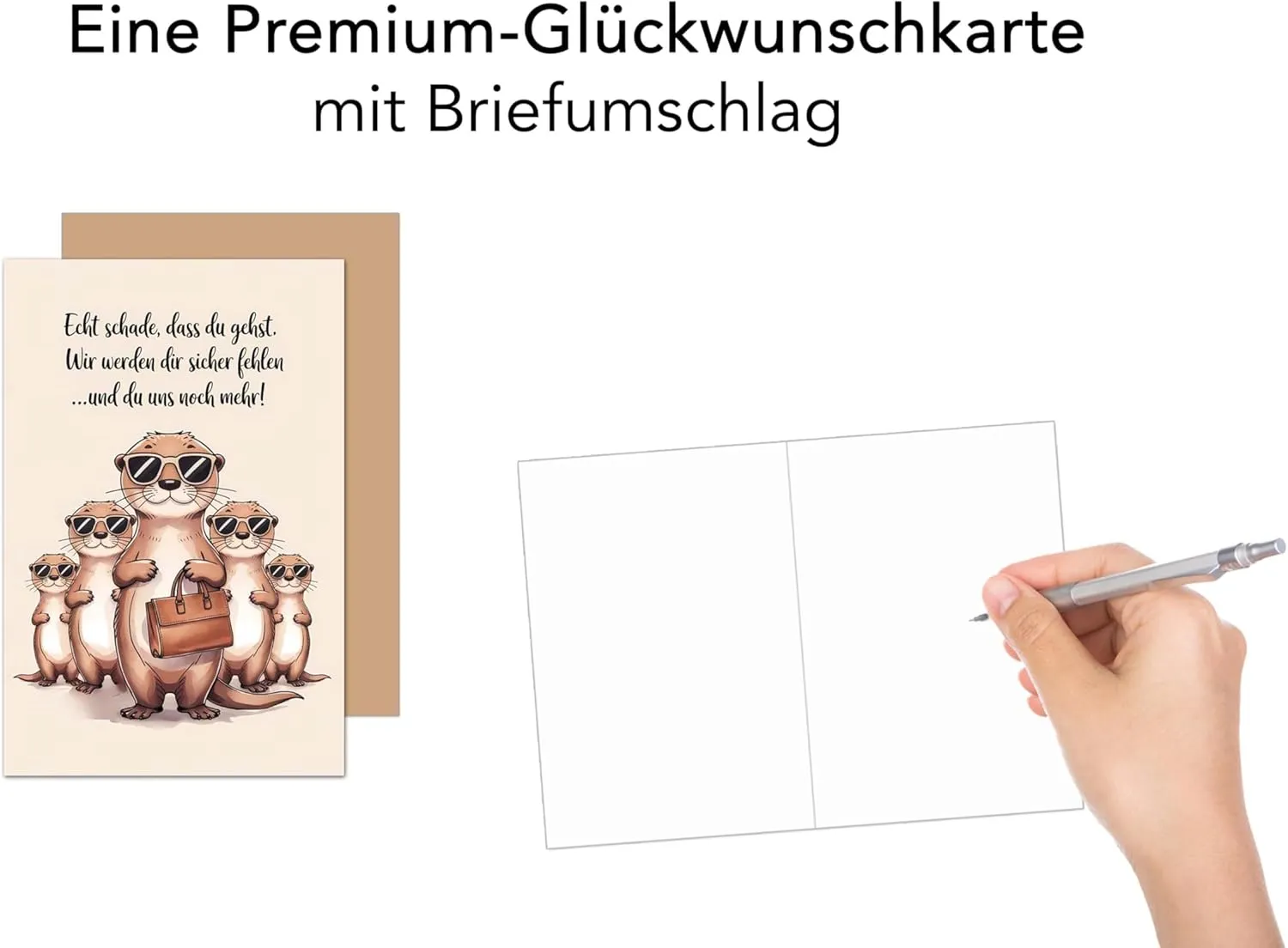 Edition Seidel AS155 SW025 afscheidskaart otter met envelop