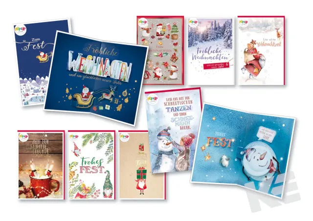 Kurt Eulzer 22-2801 pop-up kaarten A6 8 motieven kerst