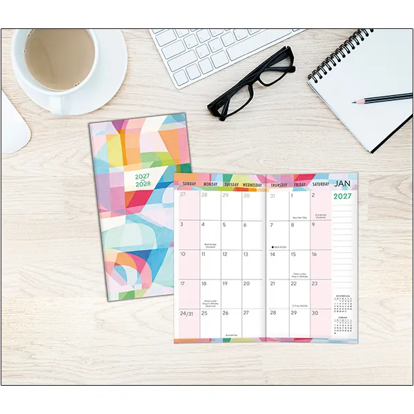 Sellers Publishing Pastel Prism 2027 zakagenda pocket 2-jaar