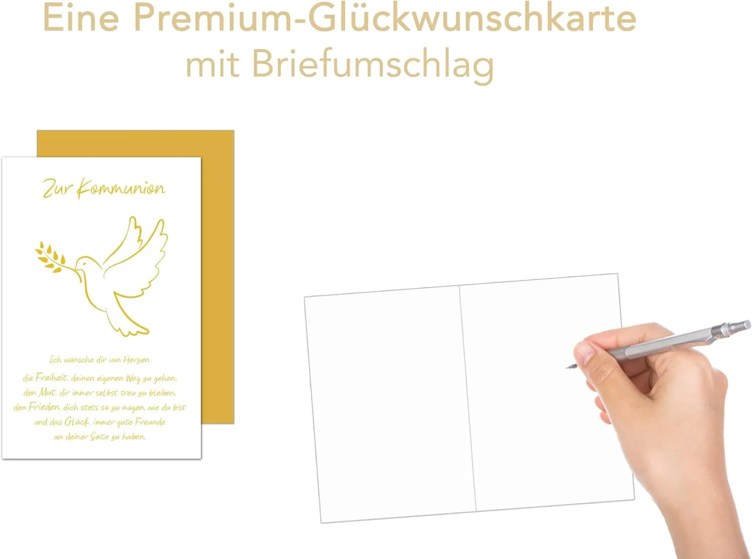 Edition Seidel Premium communiekaart KO288 duif met envelop