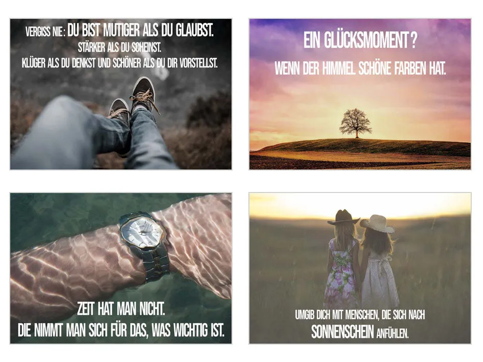 Edition Seidel Leben & Momente ansichtkaarten 25 stuks spreuken