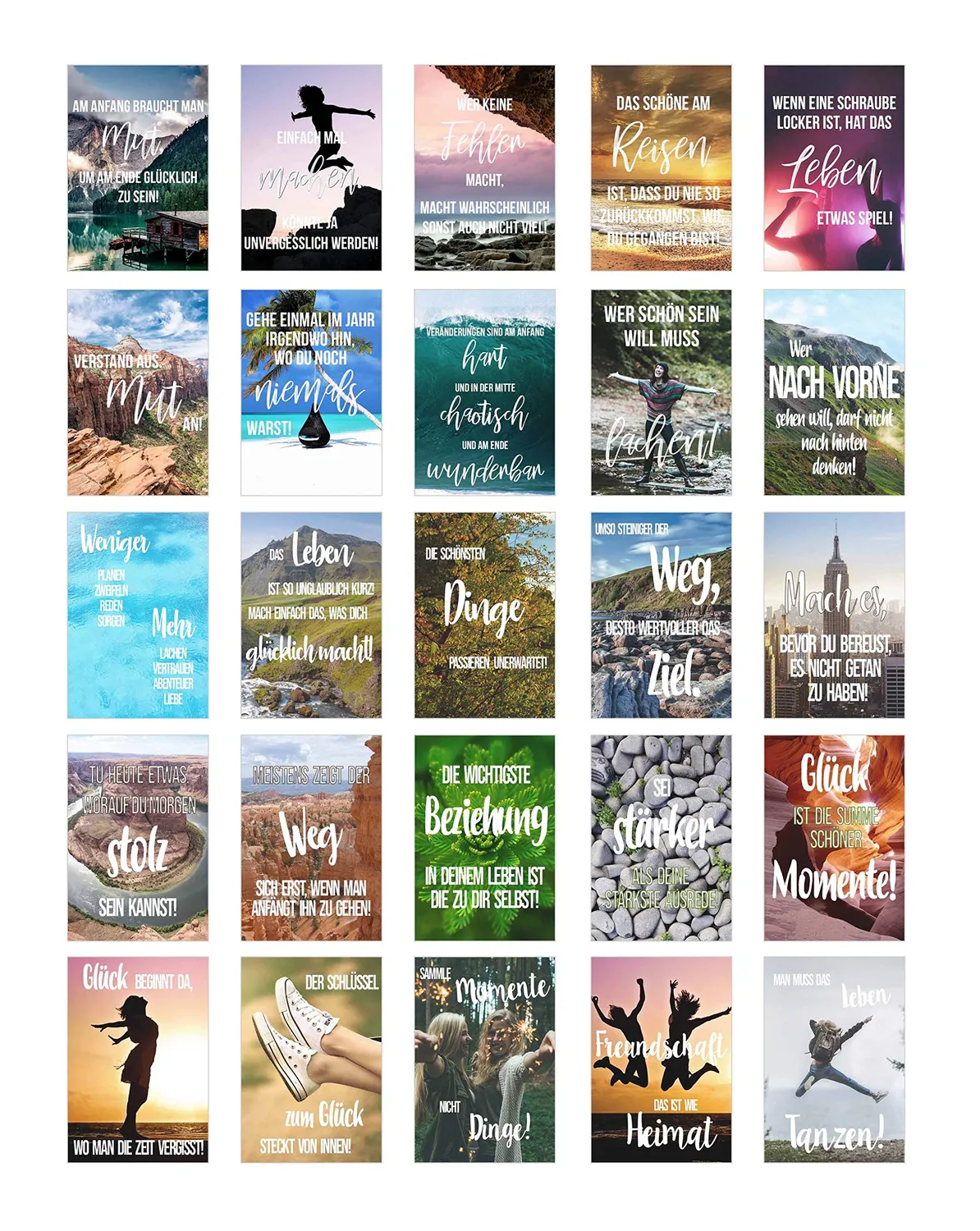 Edition Seidel Leben & Momente 20248 postkaarten set 100 spreuk
