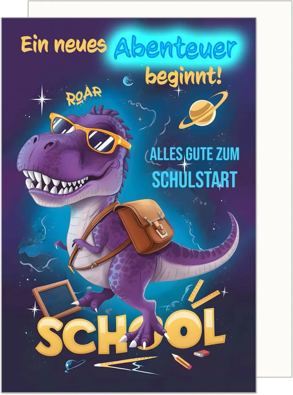 Edition Seidel Premium ES147 wenskaart schoolstart dino