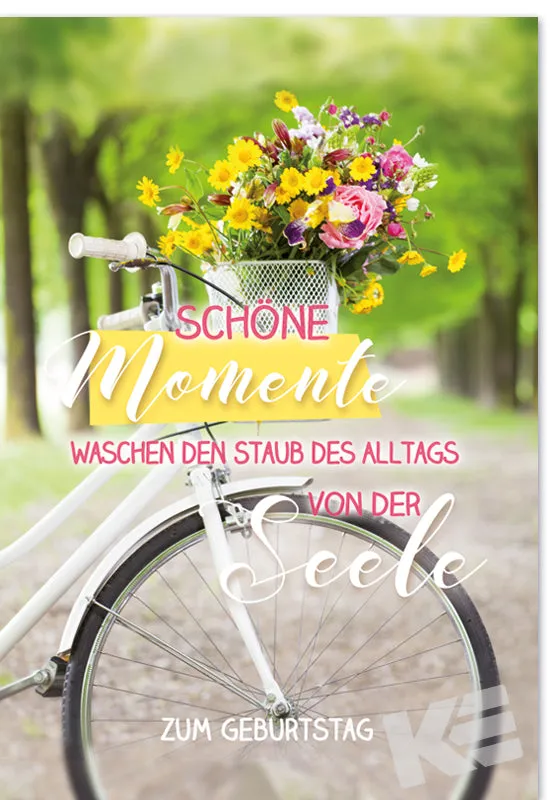 Kurt Eulzer 51-0428 verjaardagskaart fiets 3D met bloemen