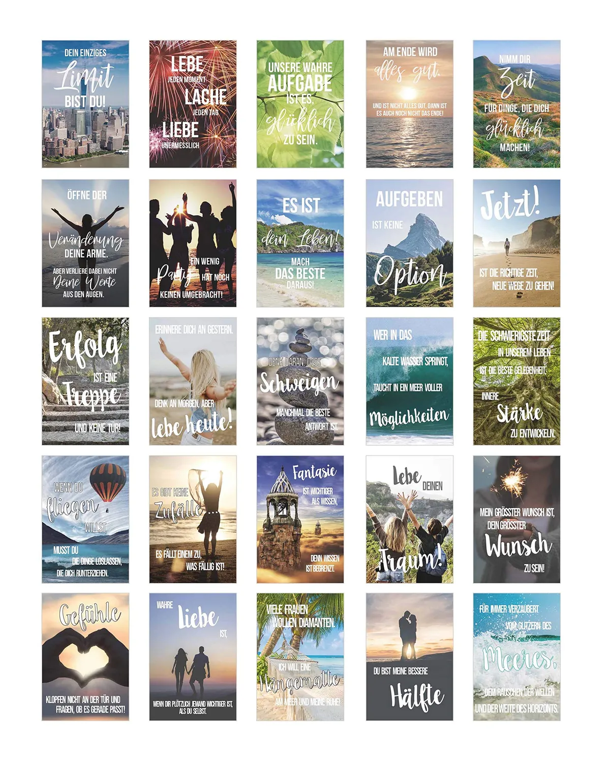 Edition Seidel Leben & Momente 20248 postkaarten set 100 spreuk