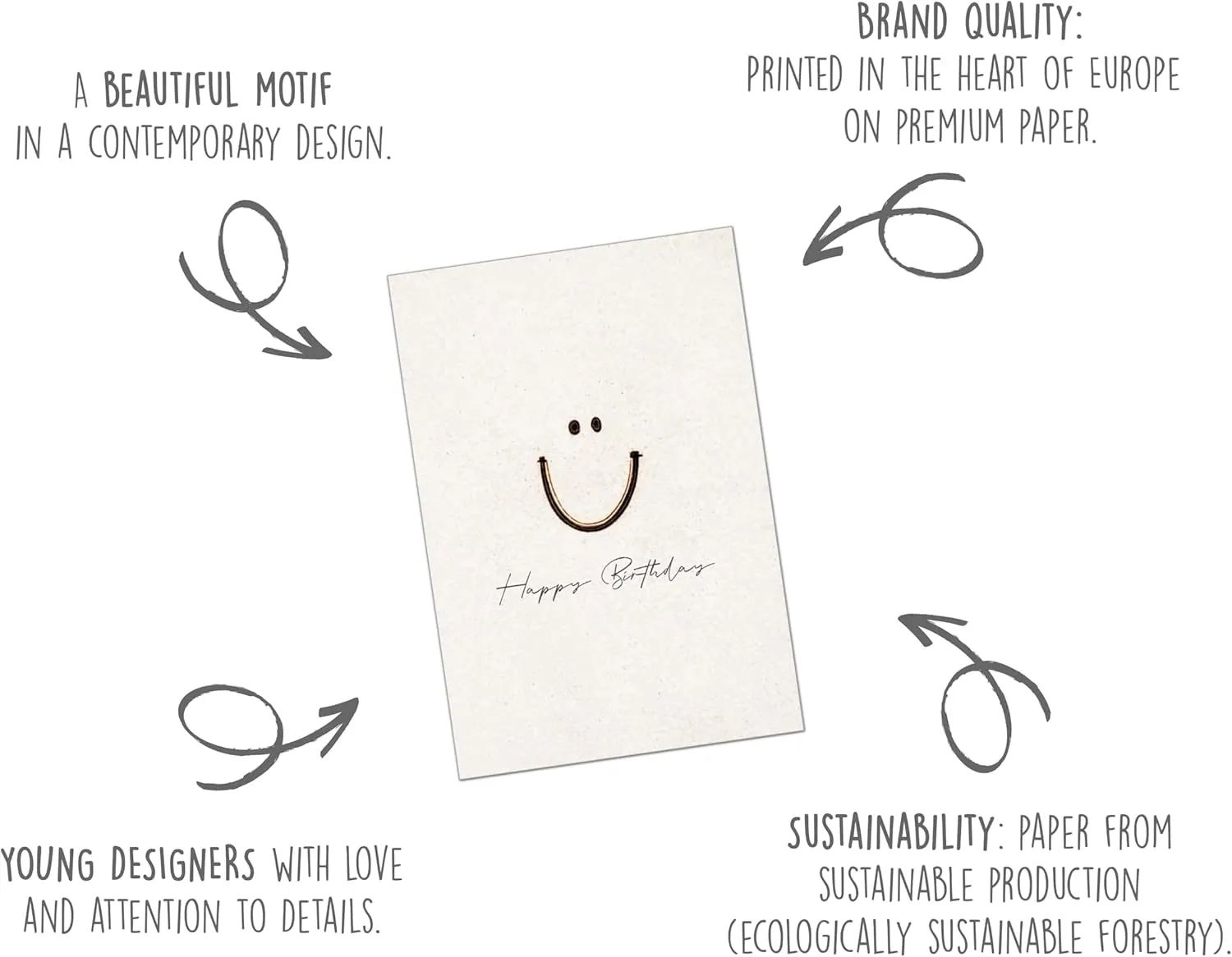 Edition Seidel Premium G3645 verjaardagskaart smiley met envelop