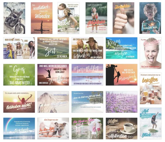 Edition Seidel 20039 ansichtkaarten set 25 motivatie spreuk
