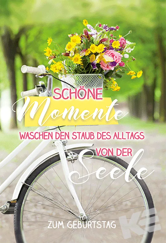 Kurt Eulzer 51-0428 verjaardagskaart fiets 3D met bloemen
