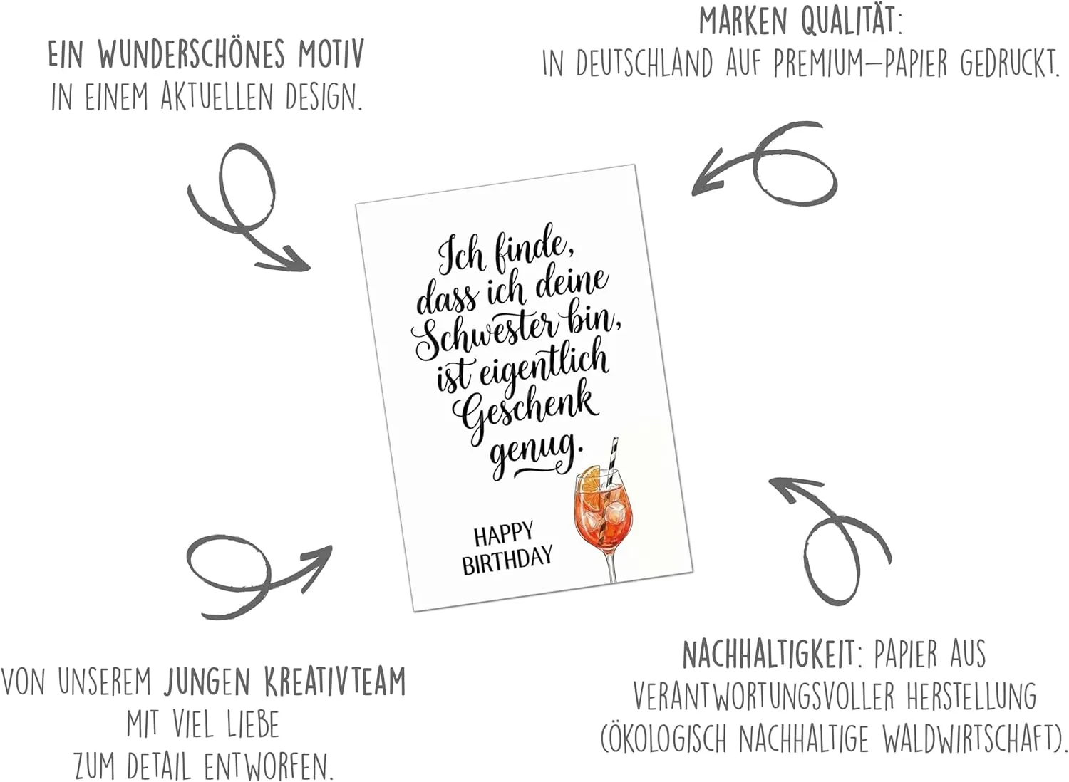 Edition Seidel G3925 SW026 verjaardagskaart zus humor met envelop