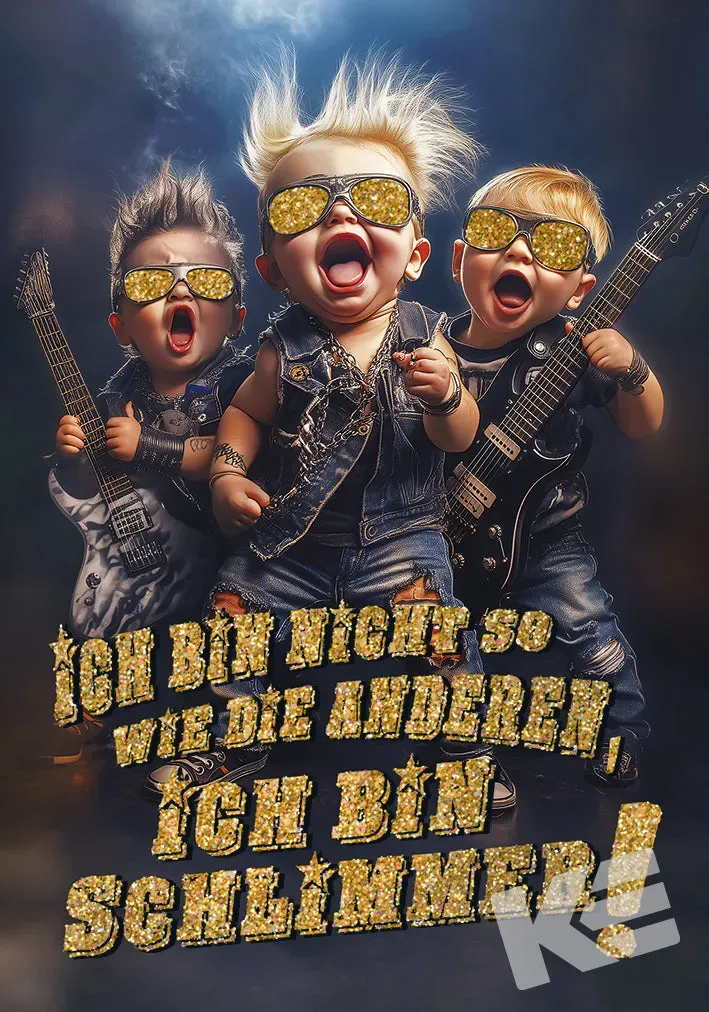 Kurt Eulzer 30-0220 postkaarten kind gitaar 10 stuks glimmer