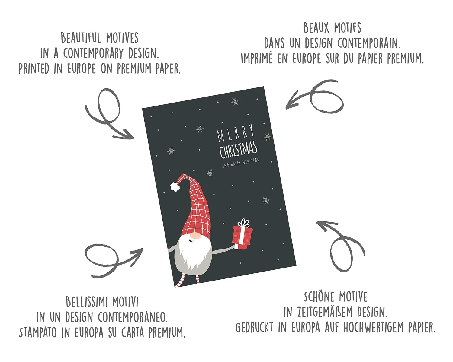 Edition Seidel 21791 kerstkaarten set 5 met envelop