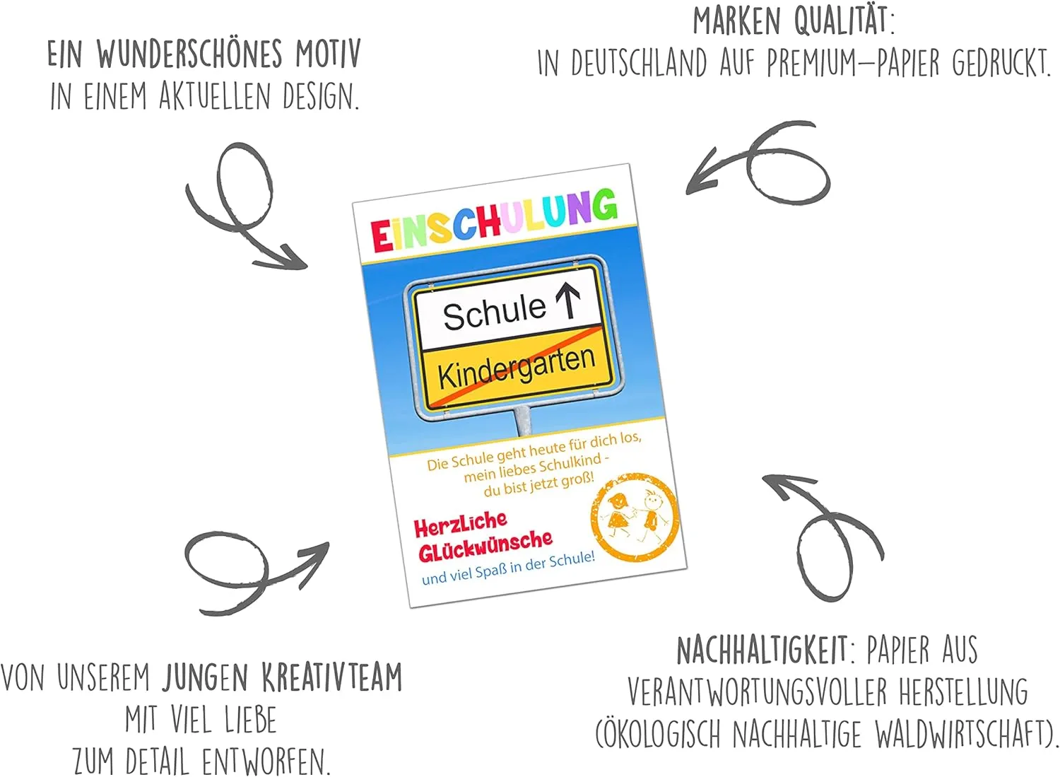 Edition Seidel ES115 inschulingskaart met envelop schoolstart