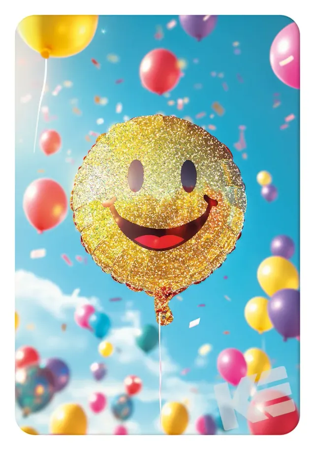 Kurt Eulzer 30-0033 postkaarten smiley ballon glitter 10 stuks