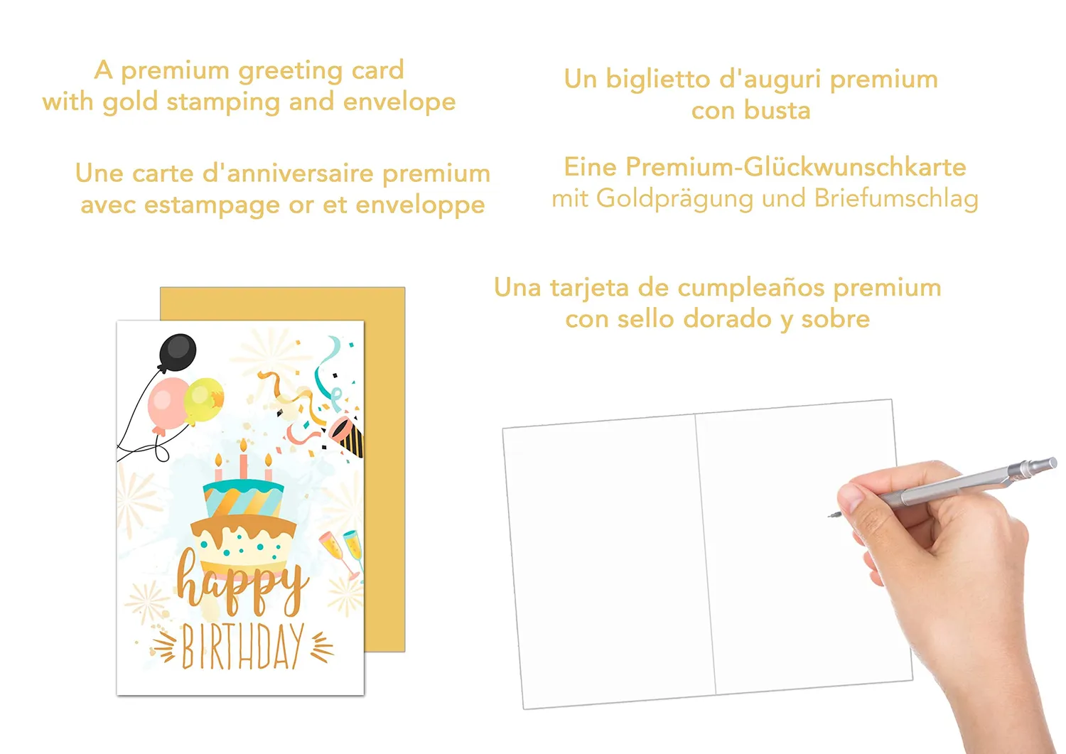 Edition Seidel G2650 verjaardagskaart goudopdruk met envelop