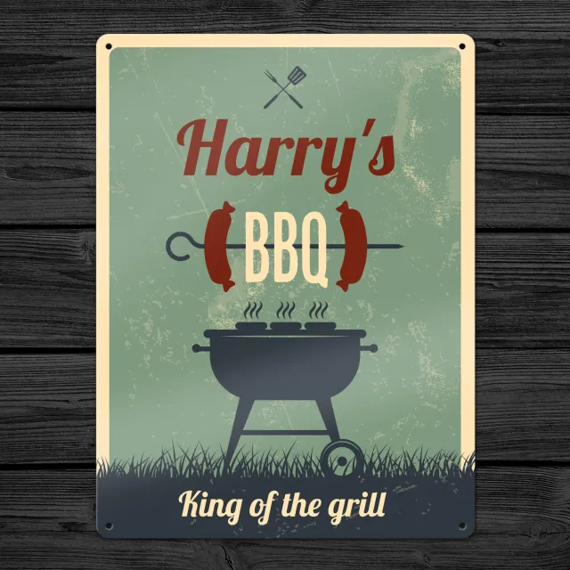 Gozi BBQ Worst metalen bord 30x40cm persoonlijk BBQ