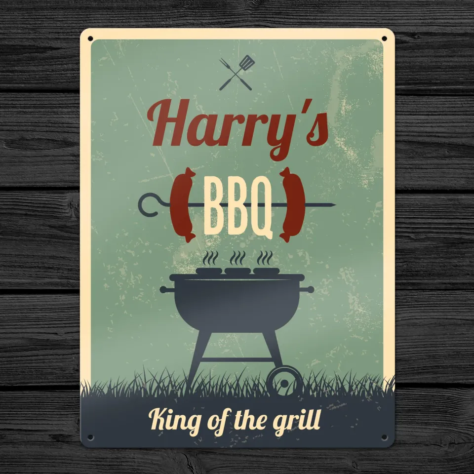 Gozi BBQ Worst metalen bord 30x40cm persoonlijk BBQ