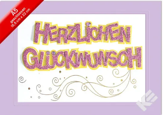 Kurt Eulzer 29-4117 wenskaart glitter tekst