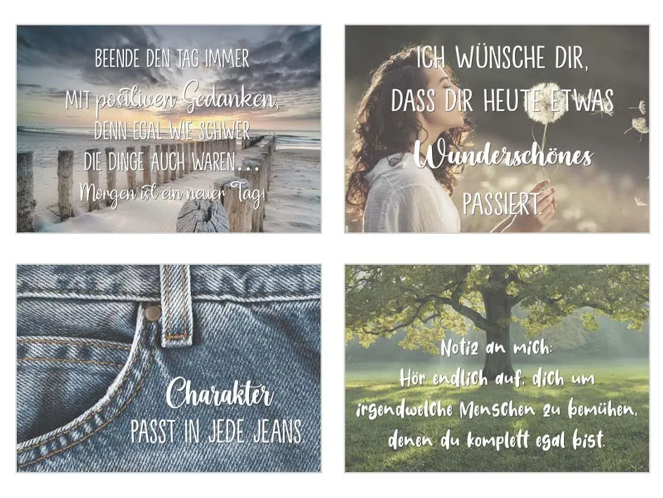 Edition Seidel Leben & Momente 21500 postkaarten set 25 spreuken