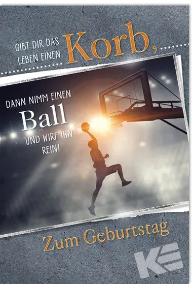 Kurt Eulzer 51-0119 wenskaart basketbal met reliëf