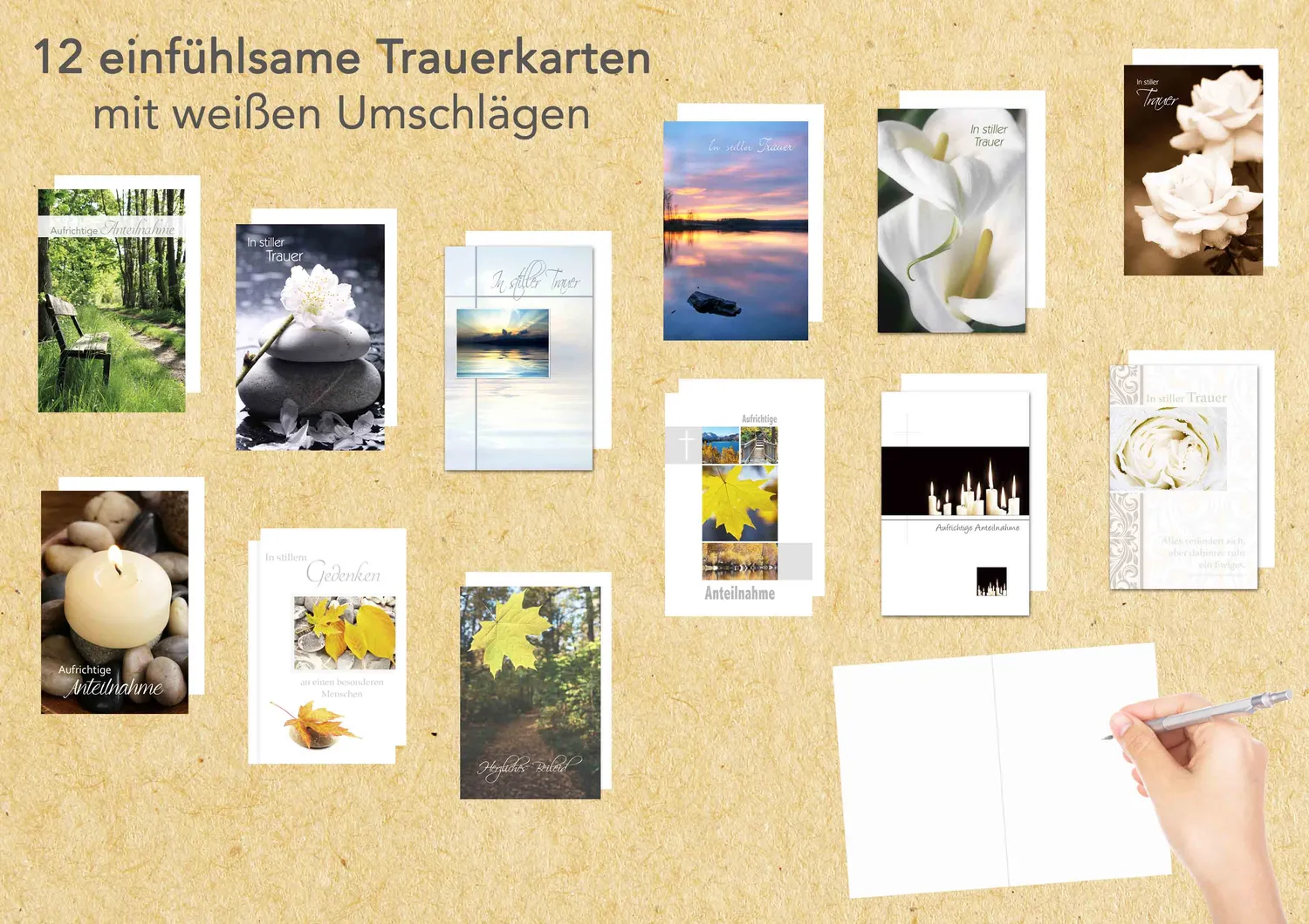 Edition Seidel rouwkaarten set 12 met envelop