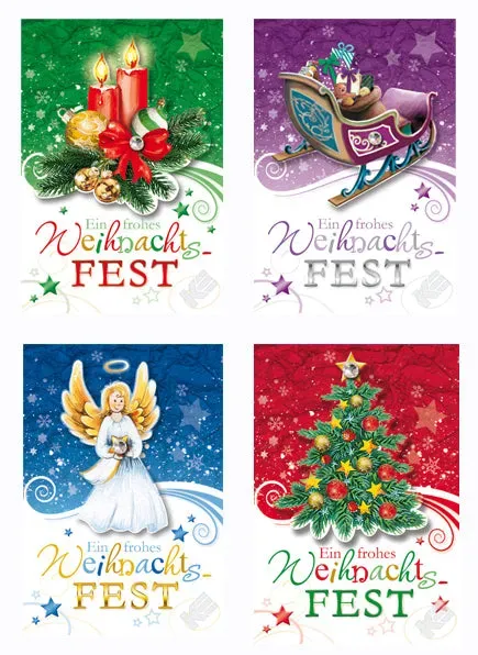 Kurt Eulzer 23-4611 kerstkaarten 4 motieven met accessoires