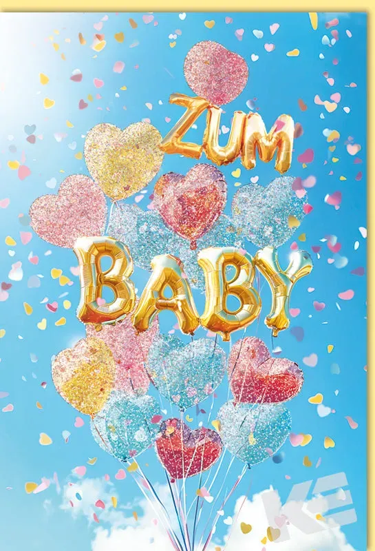 Kurt Eulzer 31-1064 babykaart ballonnen glitter