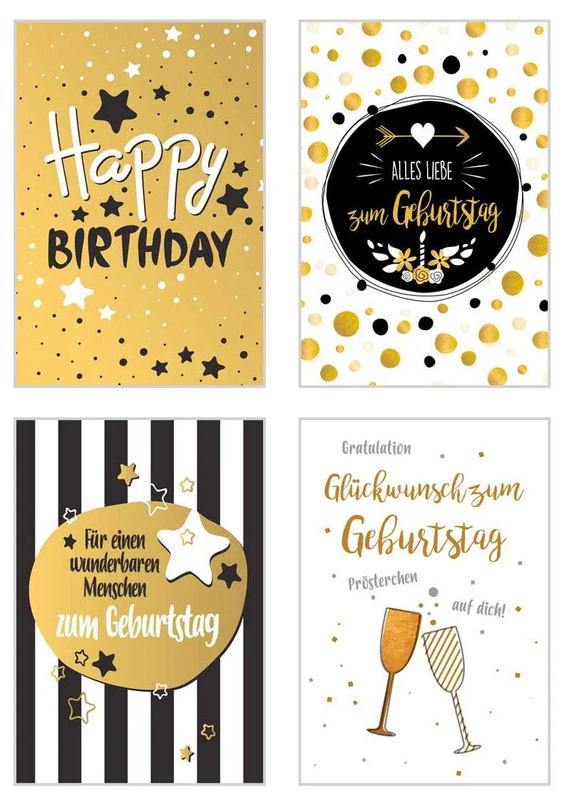 Edition Seidel Premium Set 1 Gold verjaardagskaarten 20 stuks