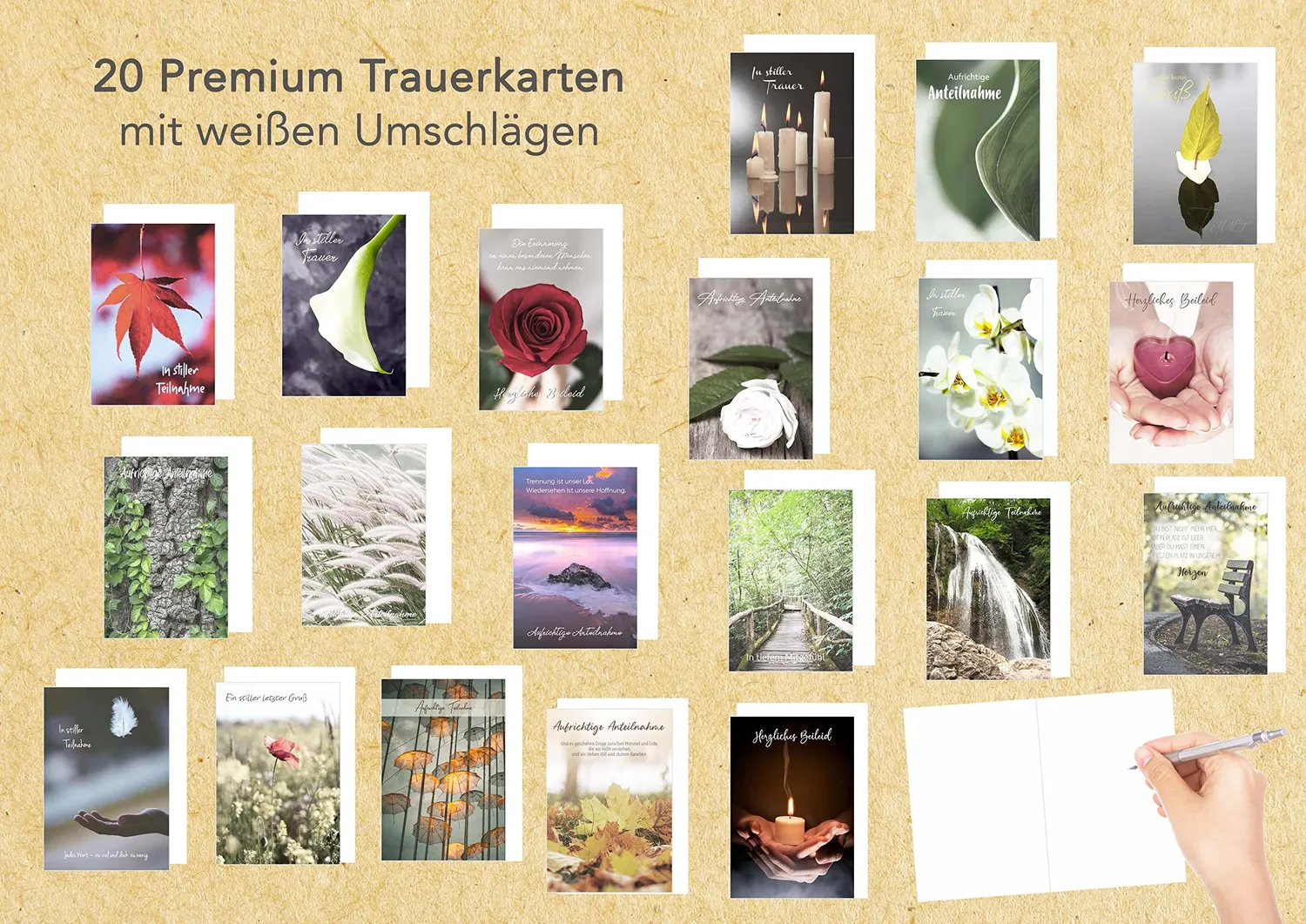 Edition Seidel 21252 rouwkaarten met envelop set 20 stuks