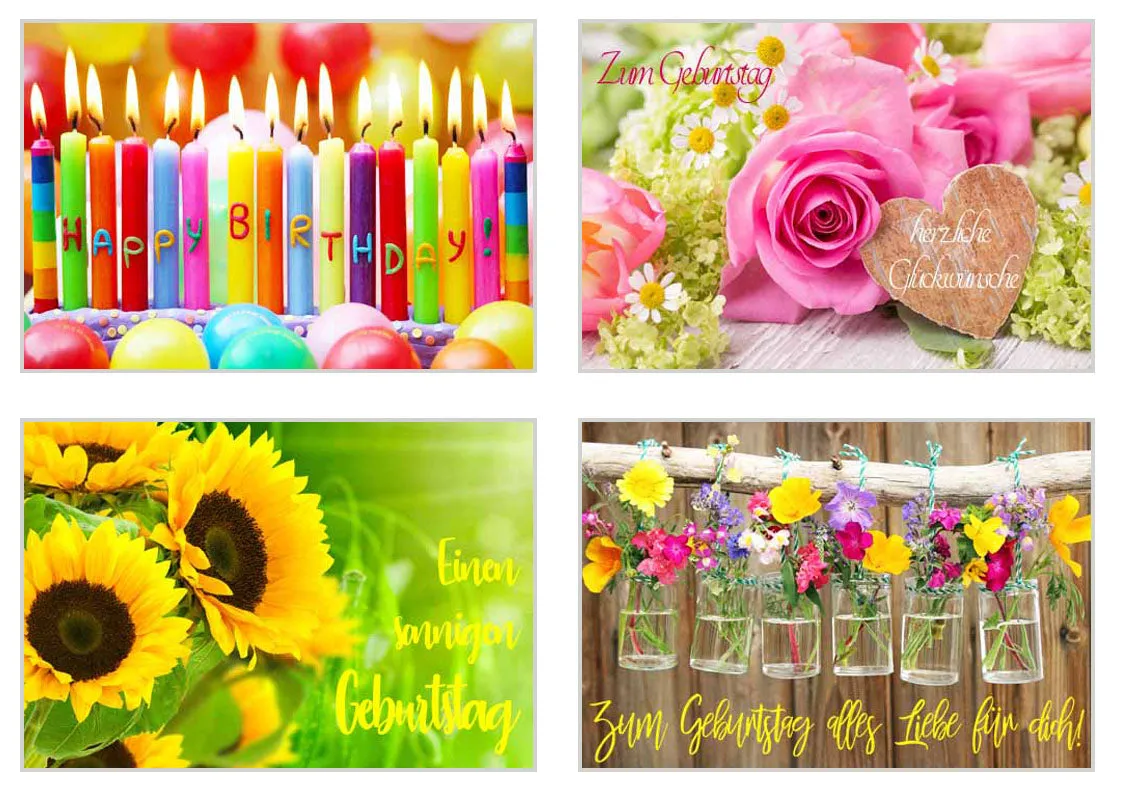 Edition Seidel 20844 verjaardagskaarten set 12 met envelop