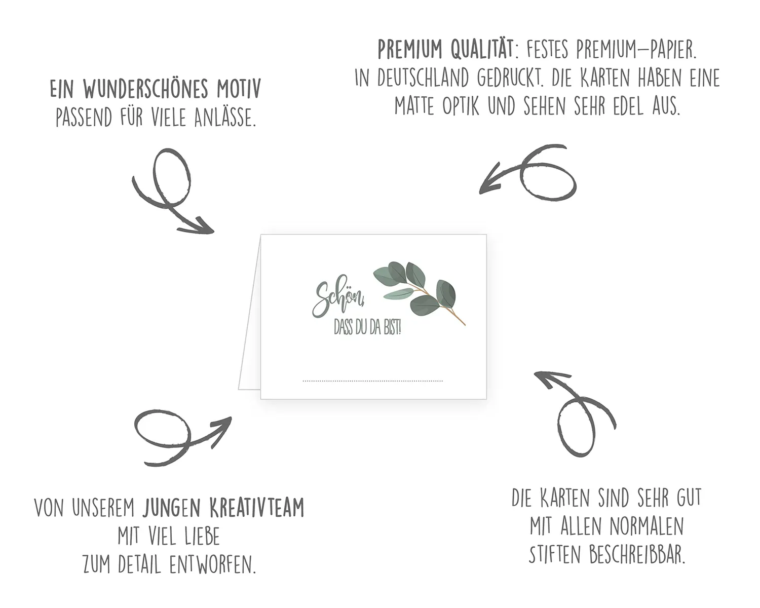 Edition Seidel 21679 tafelkaarten eucalyptus set van 50